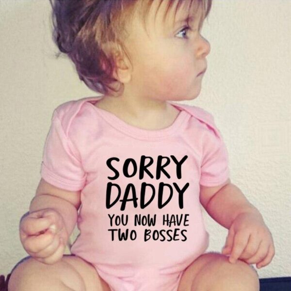 0 18M Sorry Daddy You Know Have Two Bosses Print Funny Newborn Baby Cotton Romper Infant 423823e6 8139 471b b3ab 16b435654ff5 Sorry Daddy You Now Have Two Bosses Print
