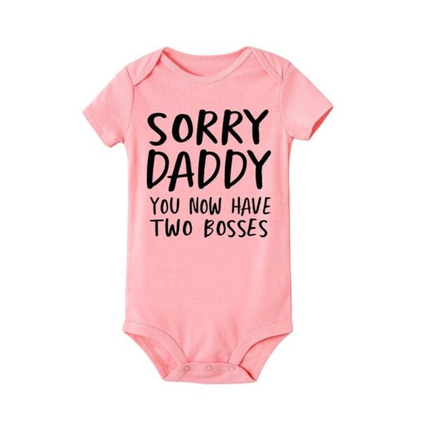 0 18M Sorry Daddy You Know Have Two Bosses Print Funny Newborn Baby Cotton Romper Infant 4759075b ee1f 47f6 8523 beefbaff4423 Sorry Daddy You Now Have Two Bosses Print