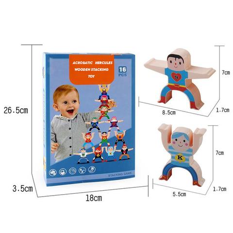 16PCS Set Stacking Toys Wooden Stacking Games Hercules Acrobatic Toys Balancing Blocks Games Toddler Educational For 720x bc15a126 957d 499f a01b Acrobatic Hercules Wooden Stacking Toy Set