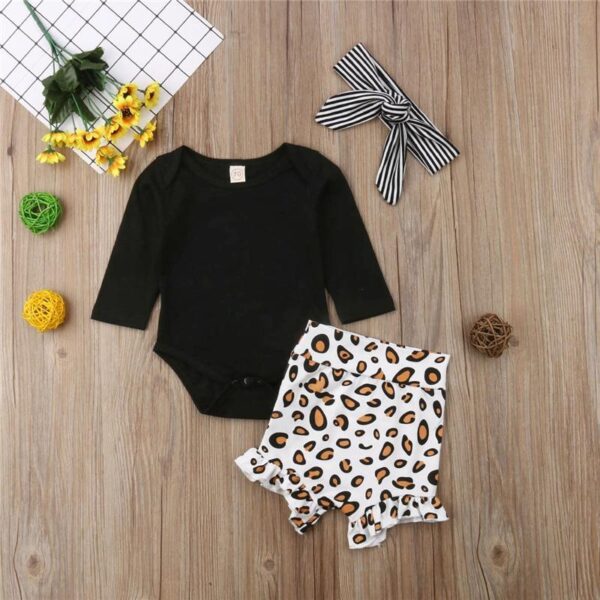 Leopard Print Romper Clothing Set - tinyjumps