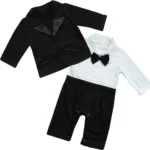 443 2PCs Newborn & Infant Boy Tuxedo Outfit
