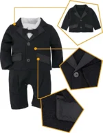 81665XW6uL. AC SX569 2PCs Newborn & Infant Boy Tuxedo Outfit
