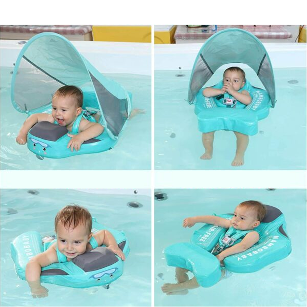Baby Girls Children Inflatable Safety Swimming Collar Float Trainer Bath Shower 