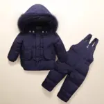 Artboard 12 1 1 Kids Puffer Fur Jacket with Overalls