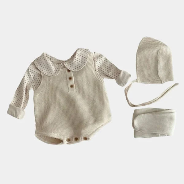 Artboard 2 1 2-Piece Baby Knit Bodysuit with Matching Hat