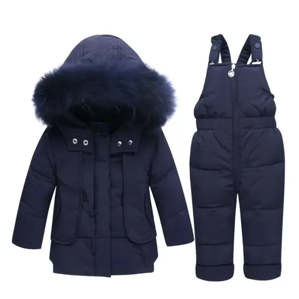 Artboard 5 3 1 Kids Puffer Fur Jacket with Overalls
