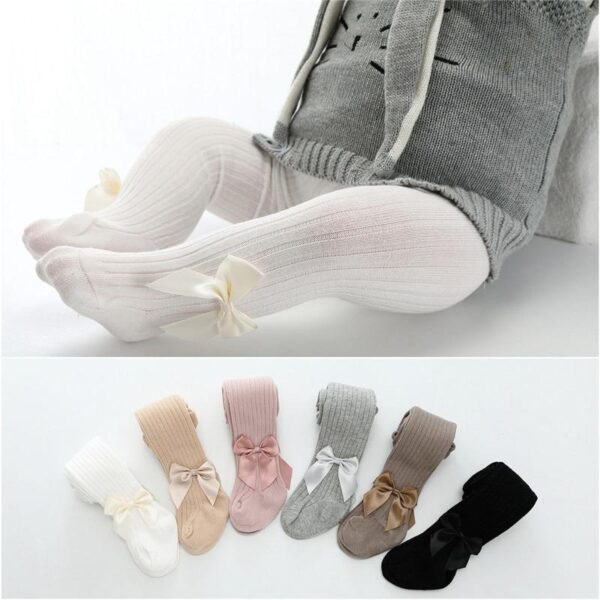 Baby Pantyhose Girls Tights Toddler Girl Winter Clothes Cute Girl Bow Pants Cotton Breathable Stockings Knit Baby Pantyhose Girls Tights Toddler
