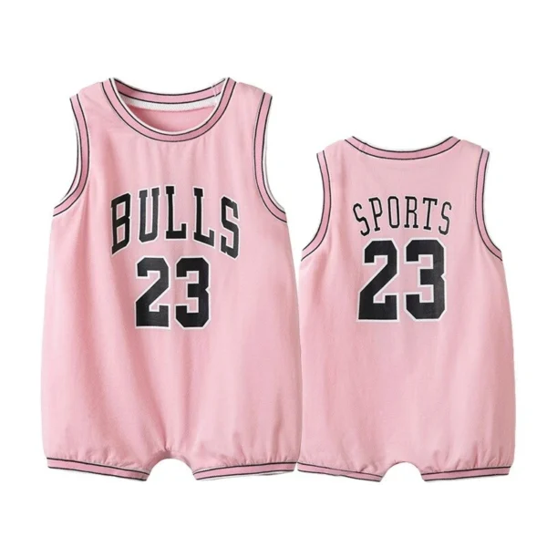 Bulls 23 Pink Kids NBA Basketball Jersey Romper