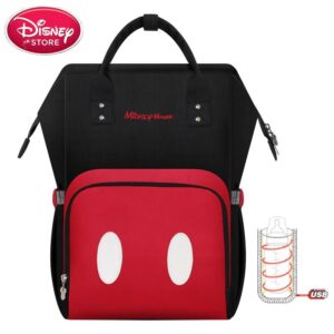Disney Diaper Mummy Bags USB Heating Insulation Bottle Mother Bag for Baby Care Travel Backpack Stroller 960de682 1b35 4249 a090 3fcb47ed0a9a Baby Diaper Bag with Foldable Crib