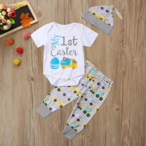 Girls Clothing Sets Cotton Casual Fashion Girls Clothes Easter Egg Car Letter Romper Bodysuit Pant Hat 87b0cea7 cc8c 448b 851a bdb747b8069b Let's Make Baby Gym Wood Crochet Star Bell