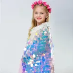 Girls Little Mermaid Cloak Children Colorful Sequined Capes Princess Cloak Kids Shiny Bright Party Costume Girl 7603e9ef 2b7e 45c7 8cba 91302202b244 Sparkly Princess Cape