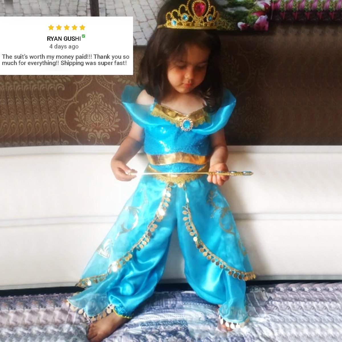 Disguise Jasmine Deluxe Child Costume, Teal, X-Small/(3T-4T) : Amazon.in:  Clothing & Accessories