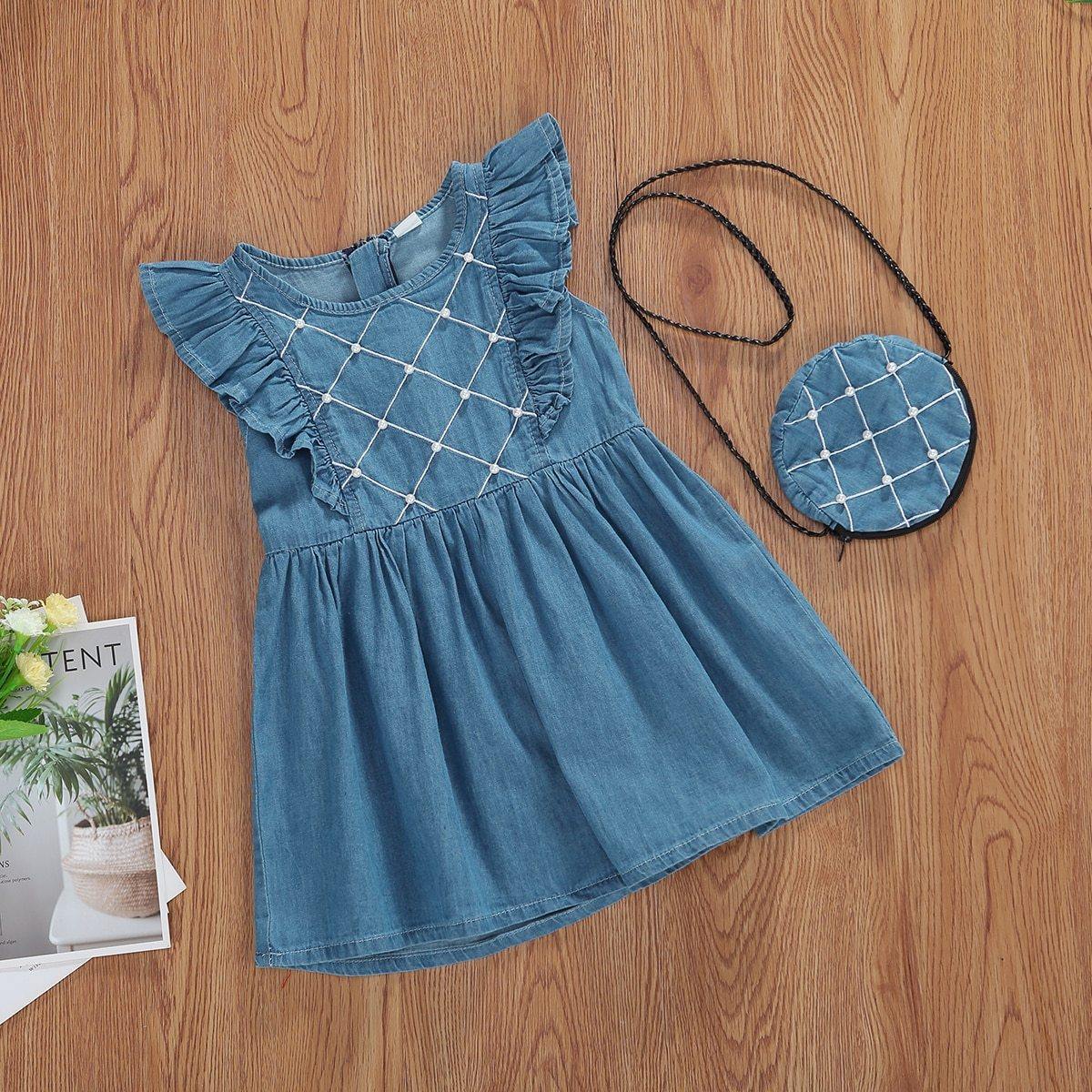 Buy BownBee Full Sleeve Denim Dress for Baby Girl- Dark Blue at Amazon.in-daiichi.edu.vn