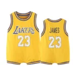 Lakers 23 Yellow Kids NBA Basketball Jersey Romper