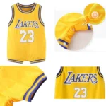 Lakers 23 Yellow 2 Kids NBA Basketball Jersey Romper
