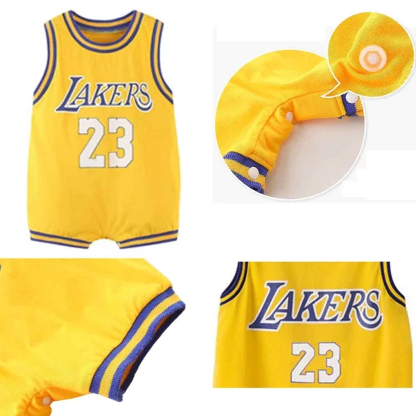 Lakers 23 Yellow 2 Kids NBA Basketball Jersey Romper