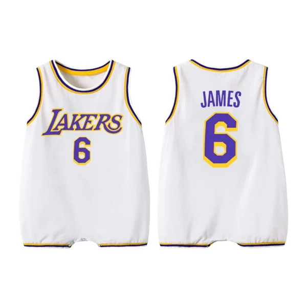 Lakers 6 White Kids NBA Basketball Jersey Romper
