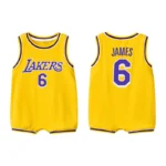 Lakers 6 Yellow Kids NBA Basketball Jersey Romper