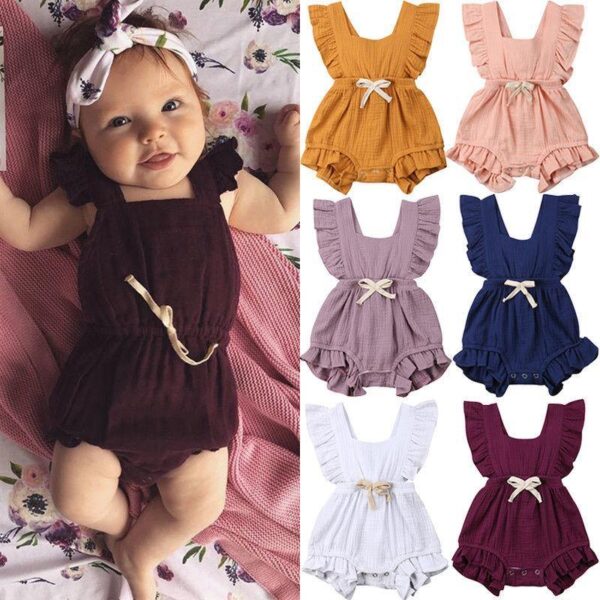 New Arrivels Baby Girls Ruffle One Pieces Clothes Summer Newborn Kids Sleeveless Romper Jumpsuit Outfits Sunsuit 1 Frilly Romper for Little Darlings
