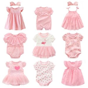 Baby In Pink Romper Outfit - tinyjumps