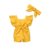 Newborn Baby Girl Clothes Fly Sleeve Ruffle Romper Jumpsuit Headband 2PCS Outfits Set d650db75 9734 40e7 bd21 8e64f88c3dcc removebg preview Summer Fun Ruffled Jumpsuit
