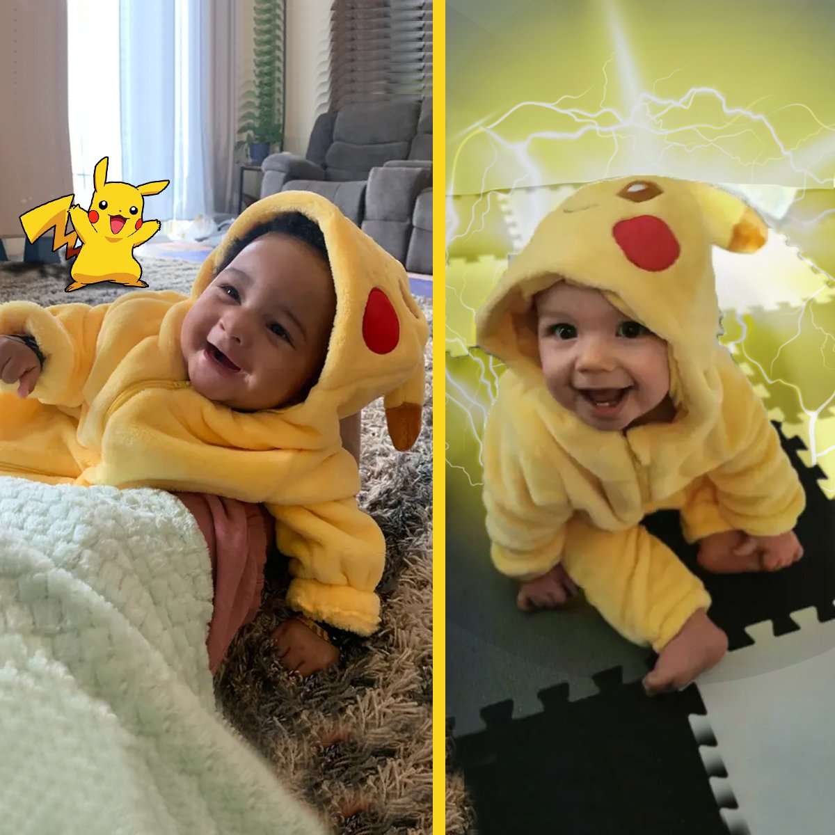 Stitch and Pikachu Newborn Jumpsuit Baby Bodysuit Long Sleeve Romper Clothes Set 
