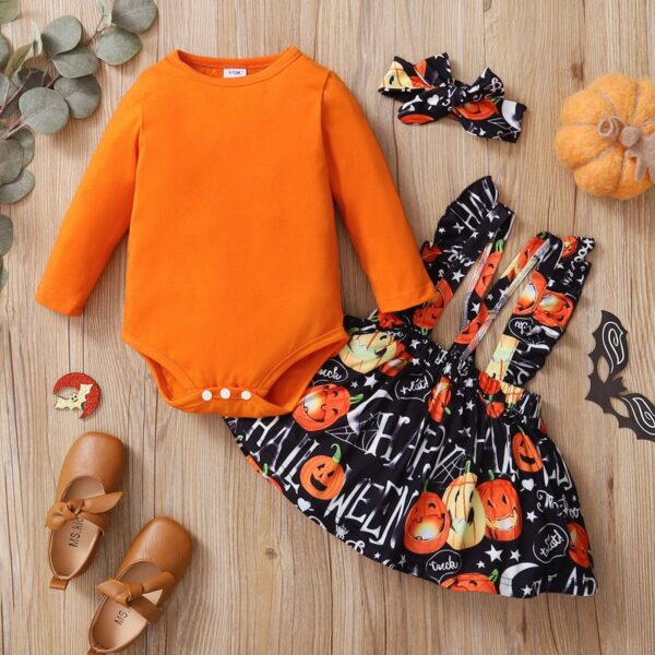 2pcs Halloween Style Pumpkin Skirt - tinyjumps