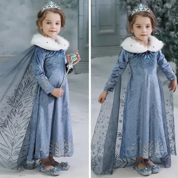 TN3 Toddlers & Kids Girl Frozen Elsa Sparkly Velvet Dress With Cape