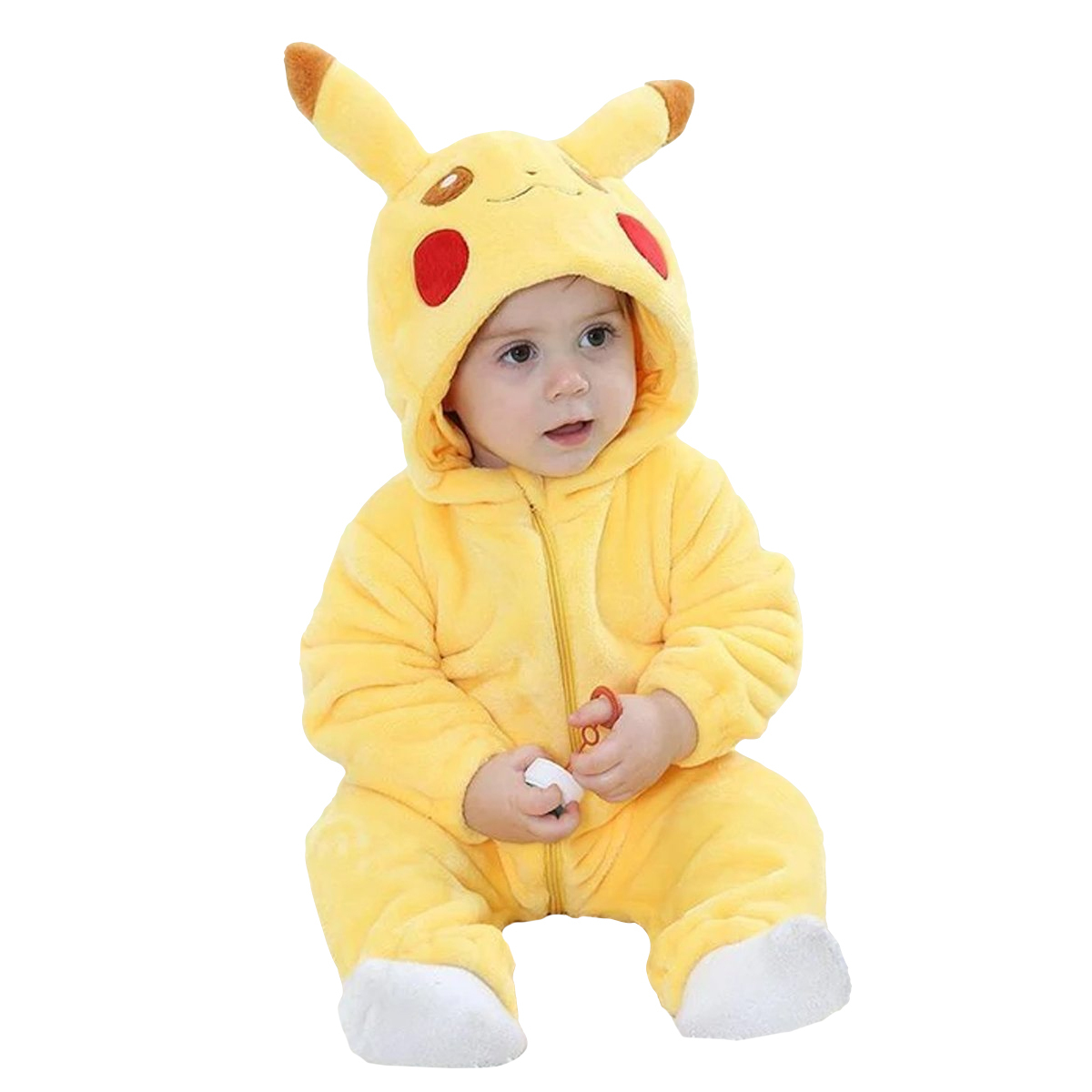 Wearing Red Hat Pikachu Pokemon Newborn Jumpsuit Bodysuit Unisex Baby Clothes 