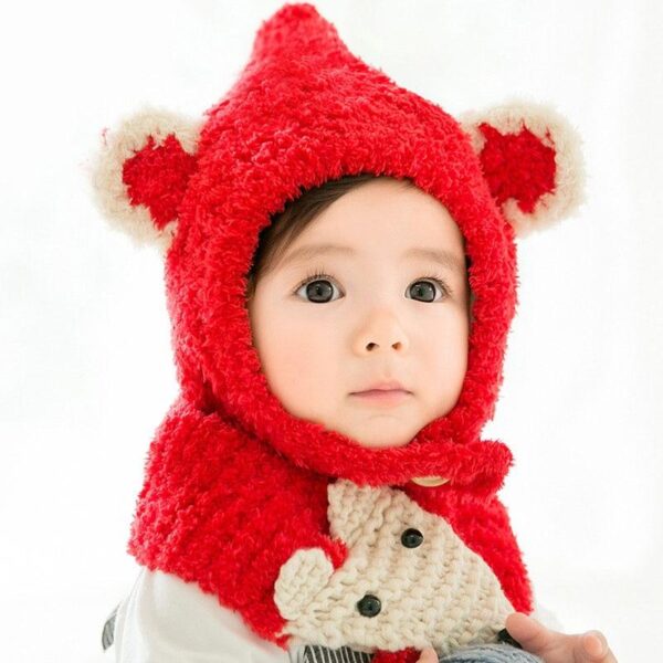 Toddlers Woolen Cap and Scarf Set