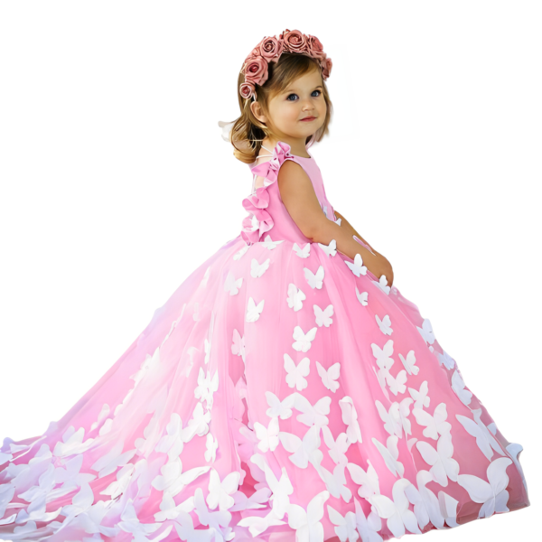 Toddler Kid Girl Princess Gold Rim Lace Long Sleeve Dress 2 removebg preview 2 Butterfly Ball Gown Dress