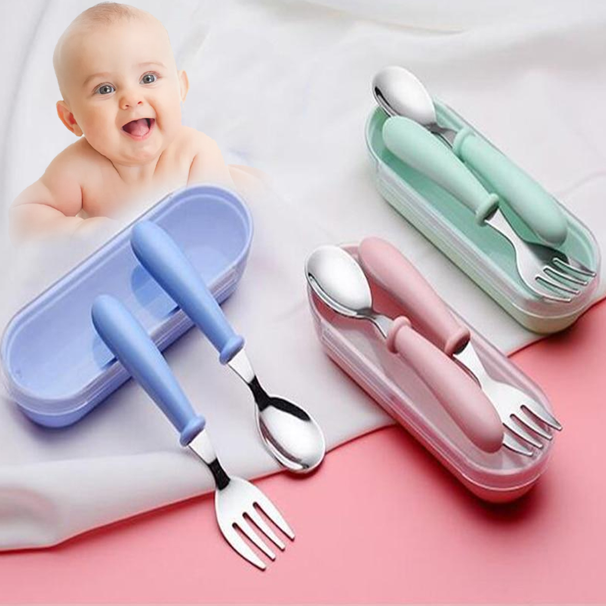 Children Cutlery Infant Food Feeding Spoon Fork – XS World