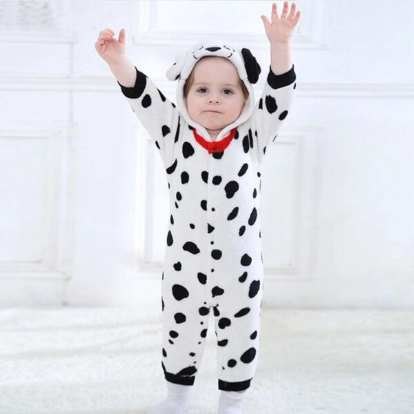 Snuggly Dalmatian Plush Jumpsuit - tinyjumps