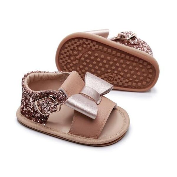 Glittery Bow Sandals - tinyjumps
