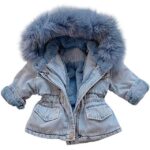 Faux Fur Hooded Denim Jacket - tinyjumps