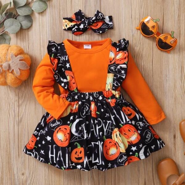 2pcs Halloween Style Pumpkin Skirt - tinyjumps