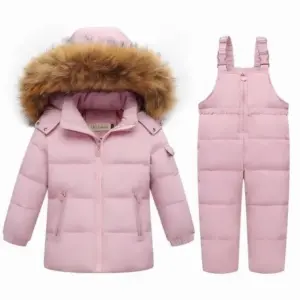 Hooded Fur Puffer Suit