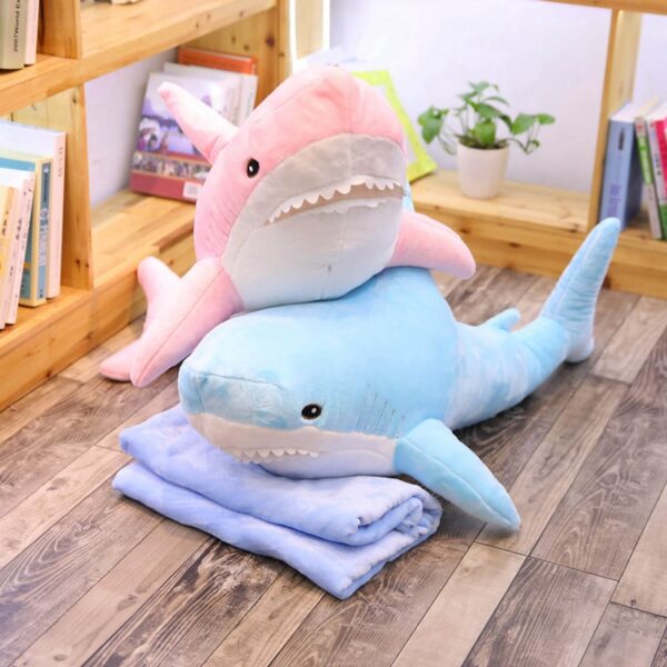 60 140cm Big Plush Shark From Russia Shark Plush Toys with blanket Stuffed Dolls Soft Animal 1 Shark Plush Toys