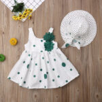 3 10 Girls White Cotton Dress with Hat