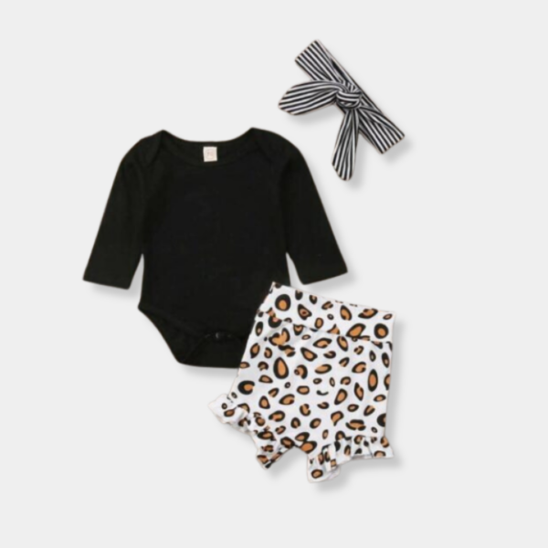46 Leopard Print Romper Clothing Set