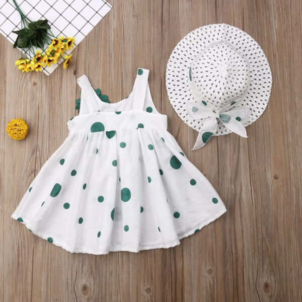 5 9 Girls White Cotton Dress with Hat