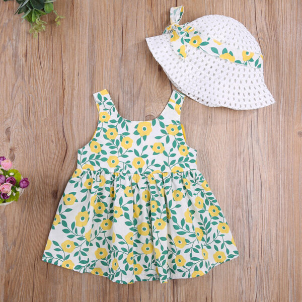 8 1 Girls Floral frock with Hat