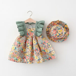 Floral Ruffle Dress with HatArtboard 6 1 Baby Girl Dresses