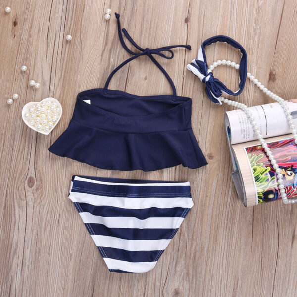 Slim Striped Kids Suit Navy Product images and thumbnailsArtboard 9 Baby Girls Navy Blue Striped Swimsuit