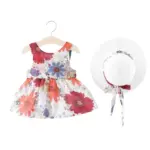 Untitled design 2024 02 28T151223.625 removebg preview Girls Floral dress with Hat