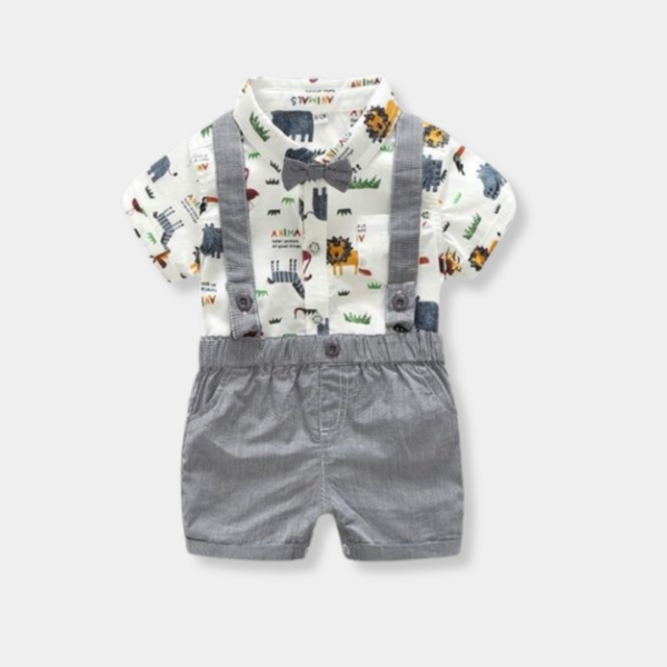 16 Animal Printed Romper with Suspender Shorts