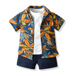Boys Tropical Summer Shirt and Shorts Set