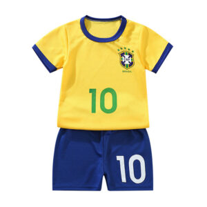 1 10Y Summer Football Tracksuits Baby Boy Short Sleeve Tops Tee Pants Suit Breathable Teenage Girls 5 Kid Girl Outfits & Sets