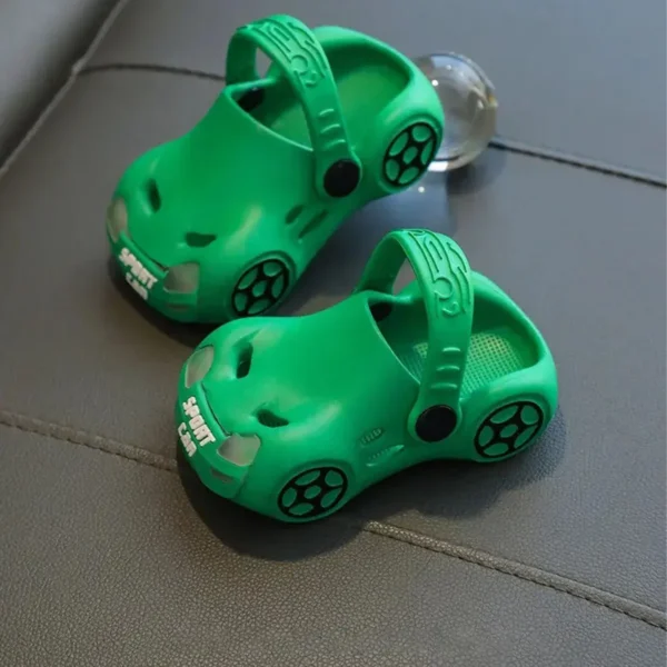 green 5 Kids Racing Car Crocs