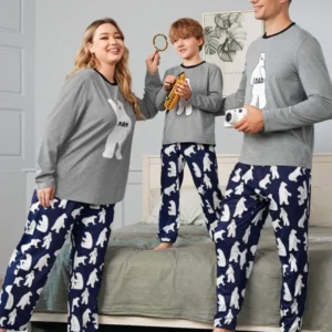 Enjoy the best winter holidays with your loved ones in Bear Matching Family Pajamas| Soft Cotton-made| Cute Bear Prints| Outfits for all family members